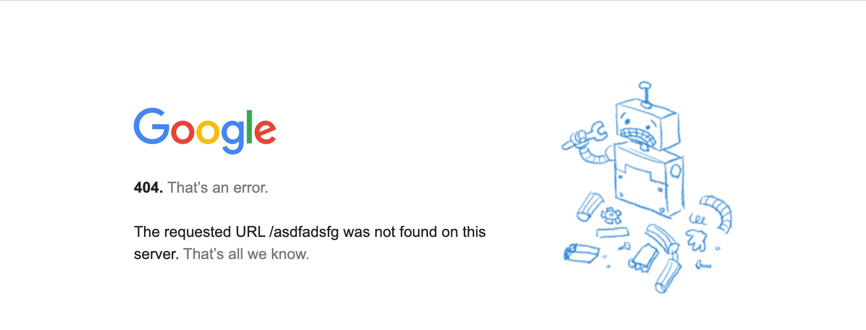 Google 404 Error Page