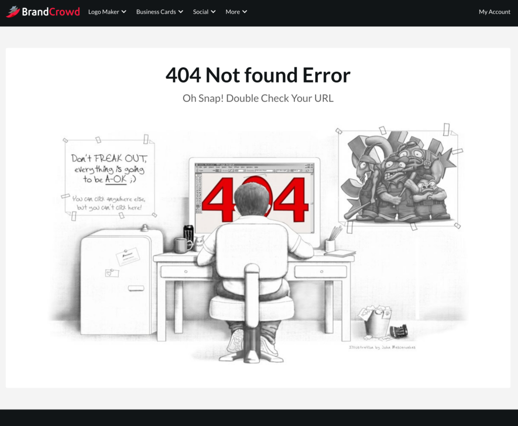 BrandCrowd Custom 404 Error Page